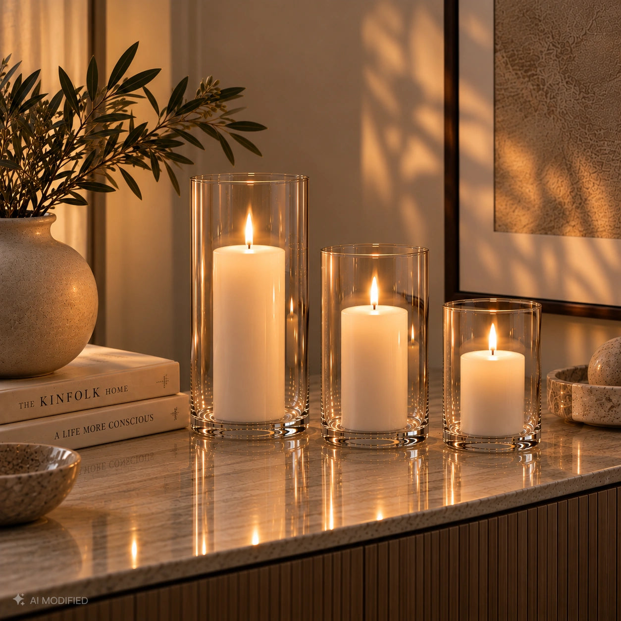 Glaszylinder-Vase 30-21-15 cm Set 3 St. %%page%%