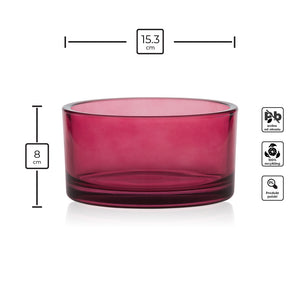 Miska szklana bordo transparent szer 15 cm 820 ml