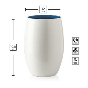 Wazon szklany DUO kremowo granatowy 20 cm
