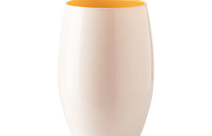 Wazon szklany DUO kremowo żółty 20 cm