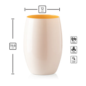 Wazon szklany DUO kremowo żółty 20 cm