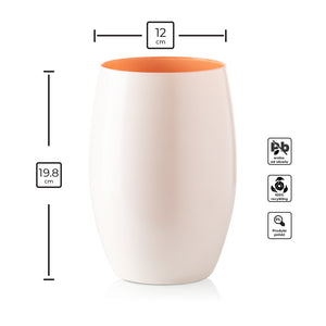 Wazon szklany DUO kremowo pomarańczowy 20 cm