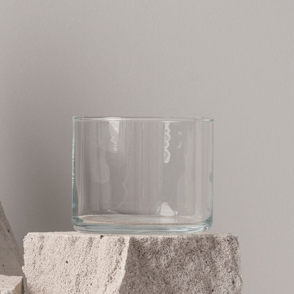 Wazon szklany niski cylinder pojemnik 535 ml wys. 8 cm