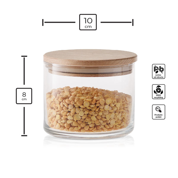 pojemnik szklany z pokrywką infografika produktu