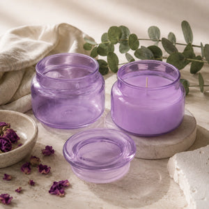 Szklany pojemnik z pokrywką do zalewu LUMINA 420 ml fioletowy transparent 35531 kpl 6 szt