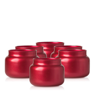 Szklany pojemnik do zalewu 420 ml czerwony metalik 35531 kpl 6 szt.