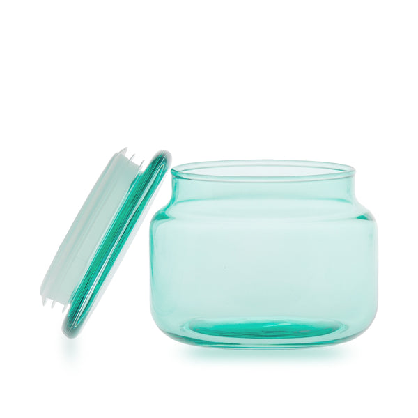 Szklany pojemnik z pokrywką do zalewu LUMINA 420 ml zielony transparent 35531 kpl 6 szt