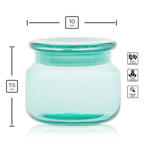 Szklany pojemnik z pokrywką do zalewu LUMINA 420 ml zielony transparent 35531 kpl 6 szt