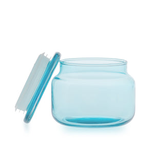 Szklany pojemnik z pokrywką do zalewu LUMINA 420 ml turkusowy transparent 35531 kpl 6 szt