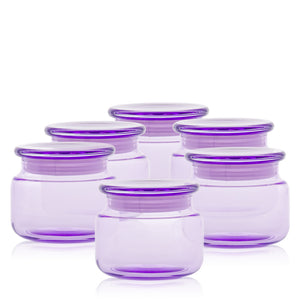 Szklany pojemnik z pokrywką do zalewu LUMINA 420 ml fioletowy transparent 35531 kpl 6 szt
