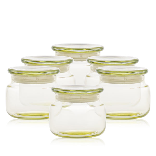 Szklany pojemnik z pokrywką do zalewu LUMINA 420 ml żółty transparent 35531 kpl 6 szt