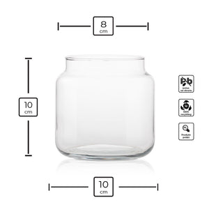 Szklany pojemnik do zalewu świec infografika - 600ml
