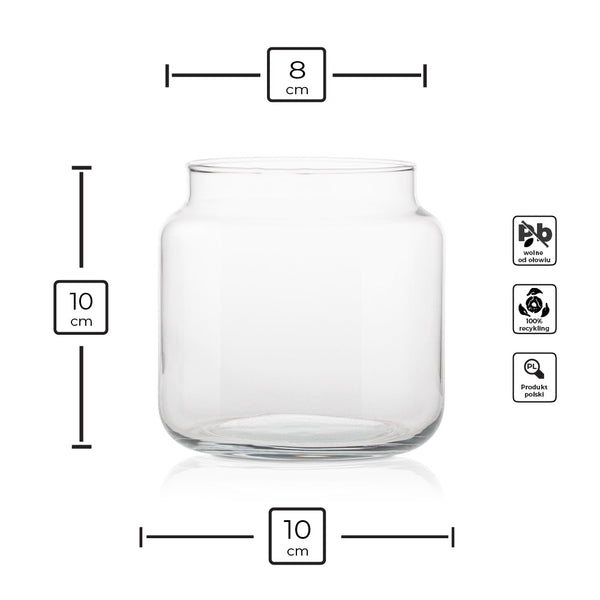 Szklany pojemnik do zalewu świec infografika - 600ml