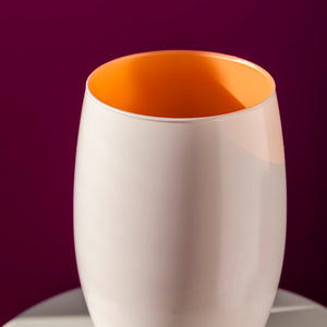 Wazon szklany DUO kremowo pomarańczowy 20 cm