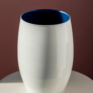 Wazon szklany DUO kremowo granatowy 20 cm