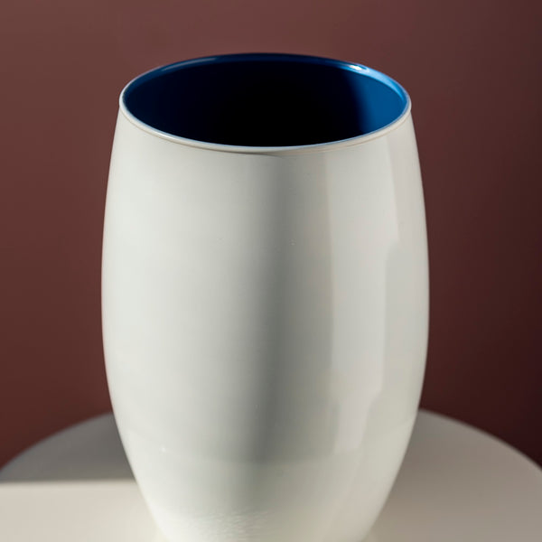 Wazon szklany DUO kremowo granatowy 20 cm