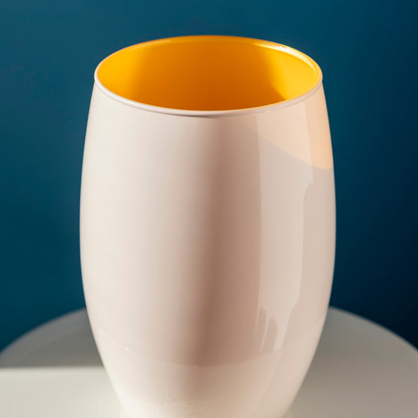 Wazon szklany DUO kremowo żółty 20 cm