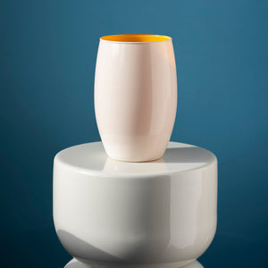 Wazon szklany DUO kremowo żółty 20 cm