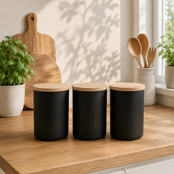 Zestaw pojemników szklanych do przechowywania PURE z pokrywką 15 cm