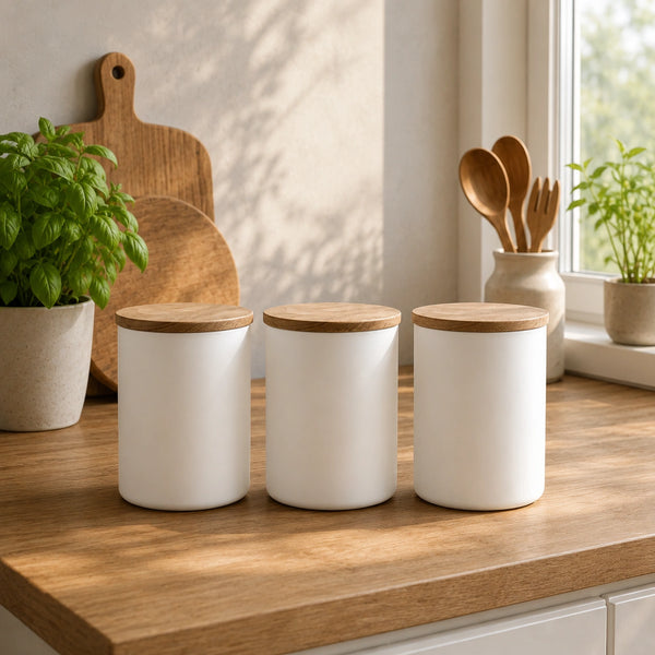 Zestaw pojemników szklanych do przechowywania PURE z pokrywką 15 cm