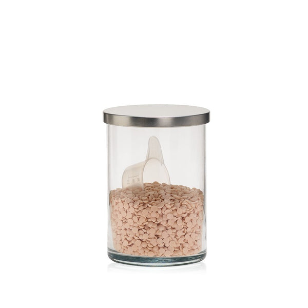 Pojemnik szklany do przechowywania PURE HOME z pokrywką metalową 15 cm