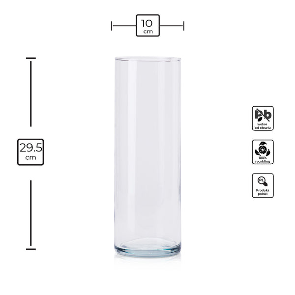 Wazon szklany cylinder 29x10 cm