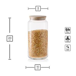pojemnik szklany z pokrywką infografika produktu