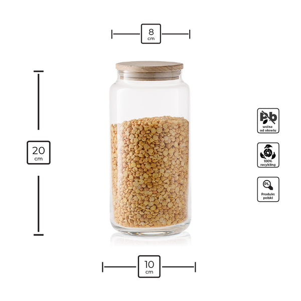 pojemnik szklany z pokrywką infografika produktu