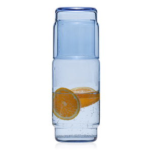 Karafka szklana gładka CRISTAL COLOR błękit 1 l