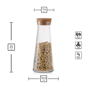 karafka szklana z dziubkiem z pokrywką infografika produktu