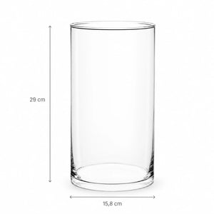 Przezroczysty wazon szklany cylinder świecznik 30 cm
