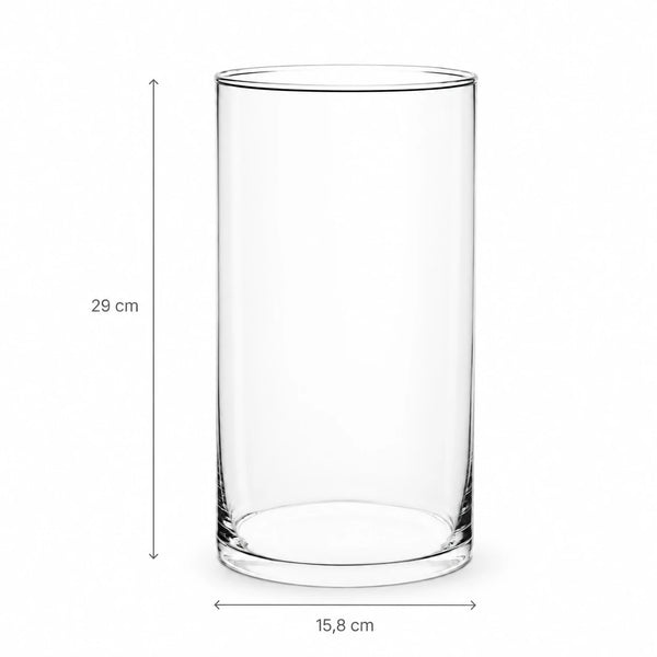Przezroczysty wazon szklany cylinder świecznik 30 cm
