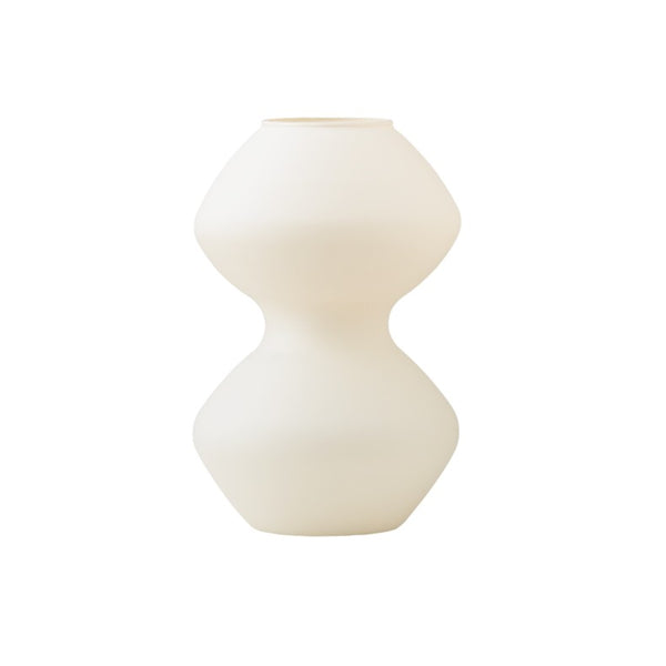 Wazon szklany na kwiaty i dekoracje jasny beż soft touch 28 cm
