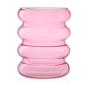 Wazon szklany na kwiaty i dekoracje różowy transparent 24 cm