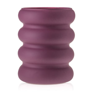 Wazon szklany na kwiaty i dekoracje śliwkowy soft touch 24 cm