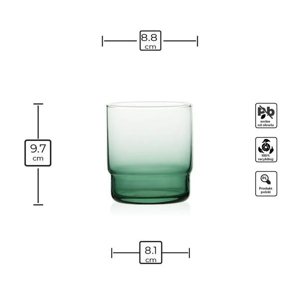 Set aus 6 Gläsern SHADING GREEN grünes Ombre
