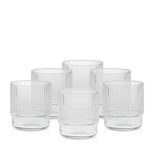 Szklanka ryflowana niska 465 ml CRISTAL kpl 6 szt.