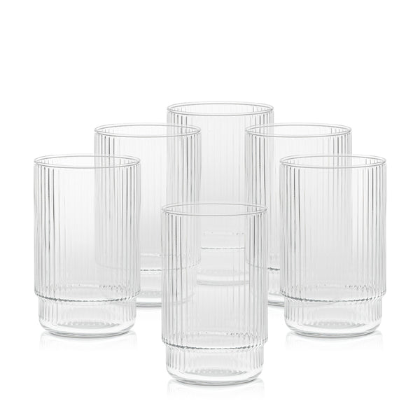 Szklanka ryflowana wysoka 720 ml CRISTAL kpl 6 szt.