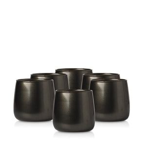 Szklany pojemnik do zalewu 250 ml czarny metalik 38411 kpl 6 szt.