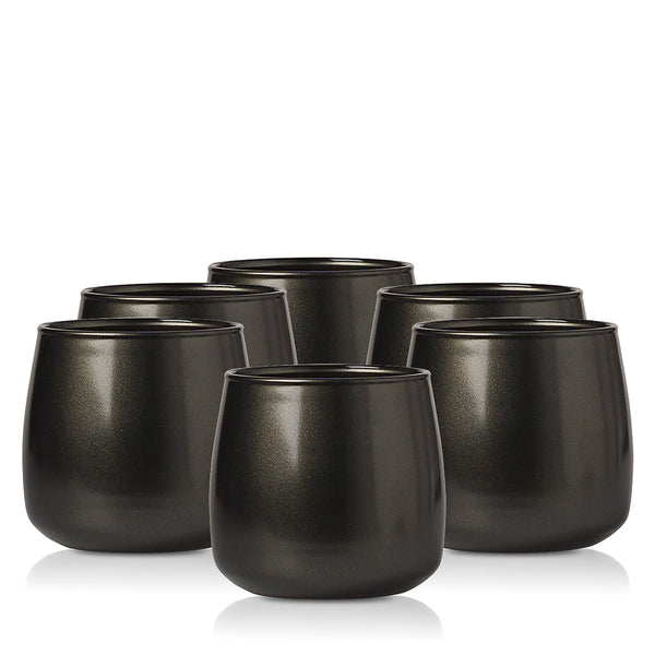Szklany pojemnik do zalewu 435 ml czarny metalik 38430 kpl 6 szt.