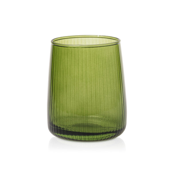 Szklanki ryflowane zielony transparent 330 ml 6 szt