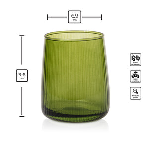 Szklanki ryflowane zielony transparent 330 ml 6 szt