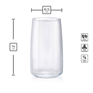 Szklanka ryflowana wysoka 500 ml kpl 6 szt.