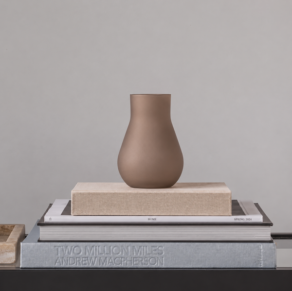 Dekorative Glasvase braun Satin H14 cm