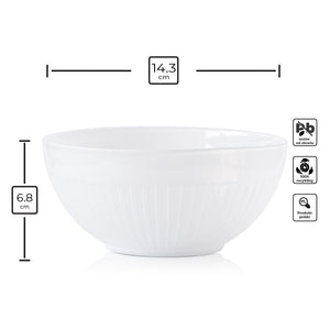 Salaterka miska szklana ELEGANCE biała 655 ml kpl 6 szt