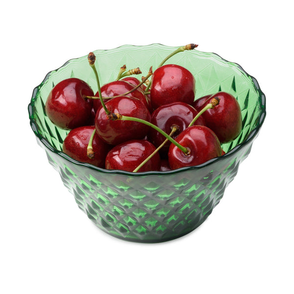 Elegancka mała miska szklana zielony transparent 6,5 cm 385 ml