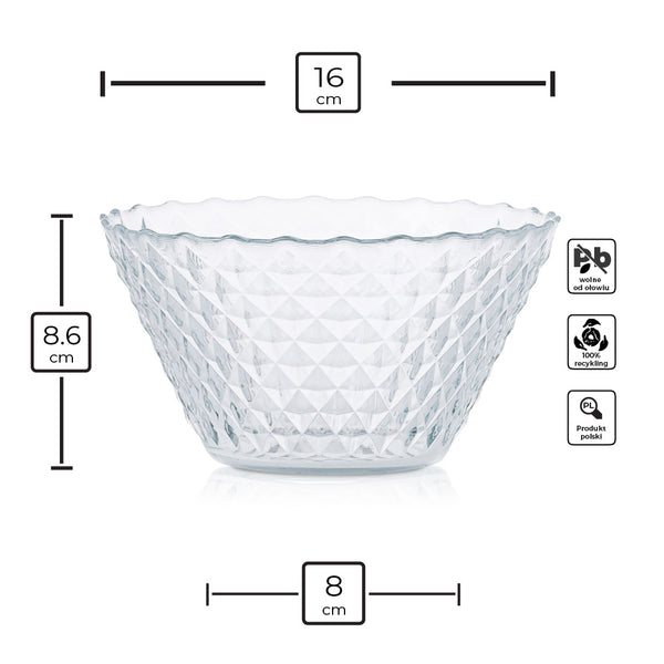 miska szklana ryflowana - infografika produktowa