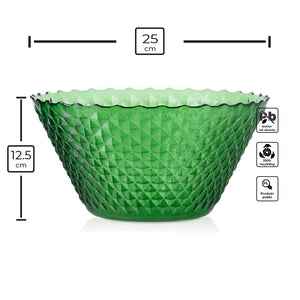 Elegancka duża miska szklana zielony transparent 125,5 cm 3260 ml