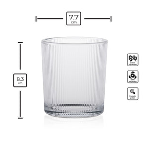 Szklany pojemnik do zalewu 253 ml ryflowany 70050 kpl 6 szt