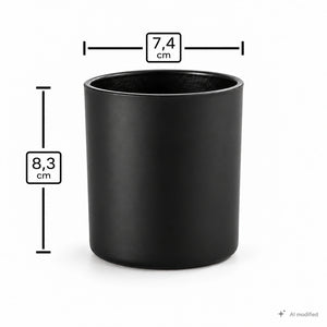 Pojemnik szklany do zalewu świec BASIC czarny mat 70053 230 ml-1 szt.